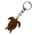 da Hawaiian Store Wood Honu Turtle Keychain with Handpainted Flower (Choose)