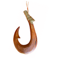 da Hawaiian Store Hand-Carved Engraved Polynesian Wood Makau Fish Hook (3 Sizes)