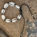 da Hawaiian Store Cowrie Shell Bracelet Anklet Black Cord (Choose Size)