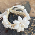 Beachy Shell Flower on Natural Cord (Choose from Necklace or Bracelet)