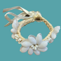 Beachy Shell Flower on Natural Cord (Choose from Necklace or Bracelet)