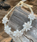 Beachy Shell Flower on Natural Cord (Choose from Necklace or Bracelet)