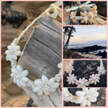 Beachy Shell Flower on Natural Cord (Choose from Necklace or Bracelet)