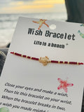 da Hawaiian Store Life is a Beach Honu Turtle Wish Bracelet" (Choose Color)