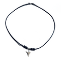 Shark Tooth Surfer Necklace on Rubber Cord 18"