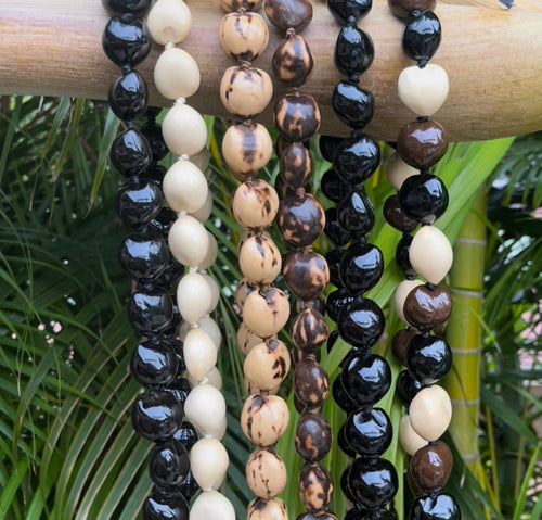 da Hawaiian Store Kukui Nut Lei Necklace (Choose Color)