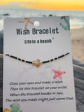 da Hawaiian Store Life is a Beach Honu Turtle Wish Bracelet" (Choose Color)